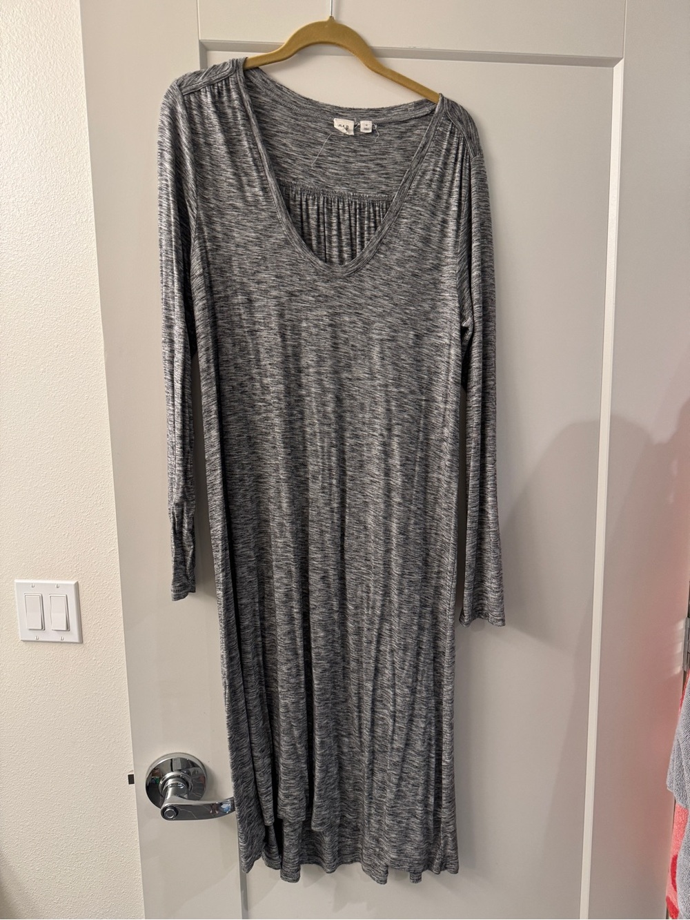 GAP Heathered Gray Long-Sleeve Modal Dress